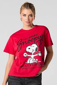 T-shirt coupe garçonne à imprimé Snoopy