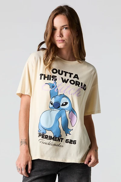 T-shirt de coupe garçonne à imprimé Stitch Outta This Wold