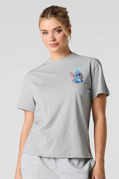 T-shirt coupe garçonne à imprimé Stitch