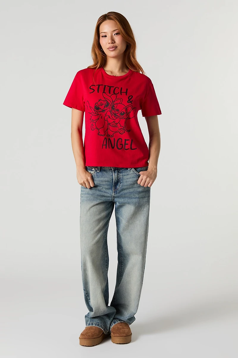 Stitch & Angel Graphic Boxy T-Shirt