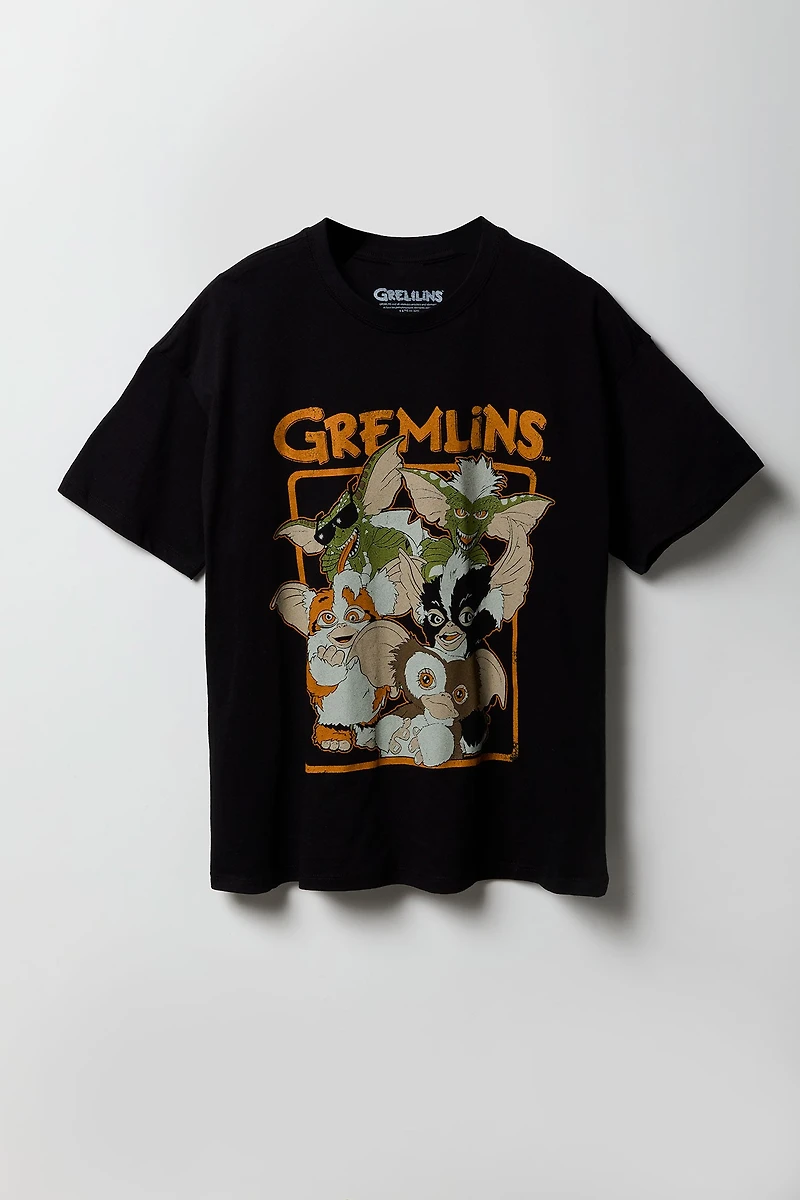 T-shirt de coupe garçonne à imprimé Gremlins