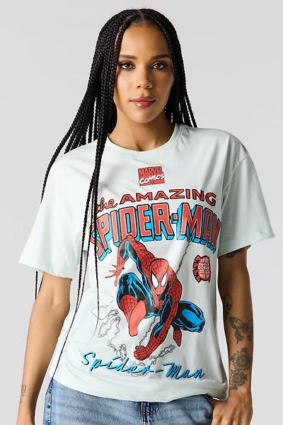 T-shirt de coupe garçonne à imprimé Spider-Man