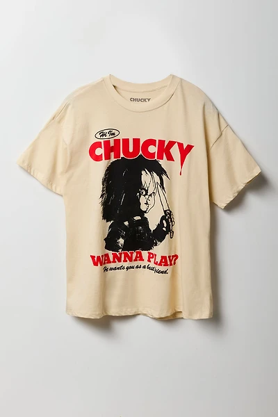 T-shirt de coupe garçonne à imprimé Horror Movie