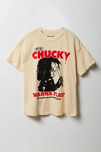 T-shirt de coupe garçonne à imprimé Horror Movie