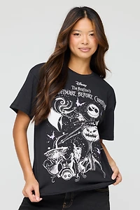 T-shirt de coupe garçonne à imprimé The Nightmare Before Christmas