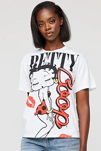 T-shirt de coupe garçonne à imprimé Betty Boop