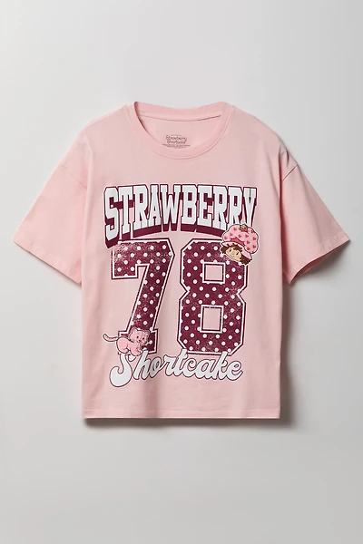T-shirt en coton lourd de luxe à imprimé Strawberry Shortcake