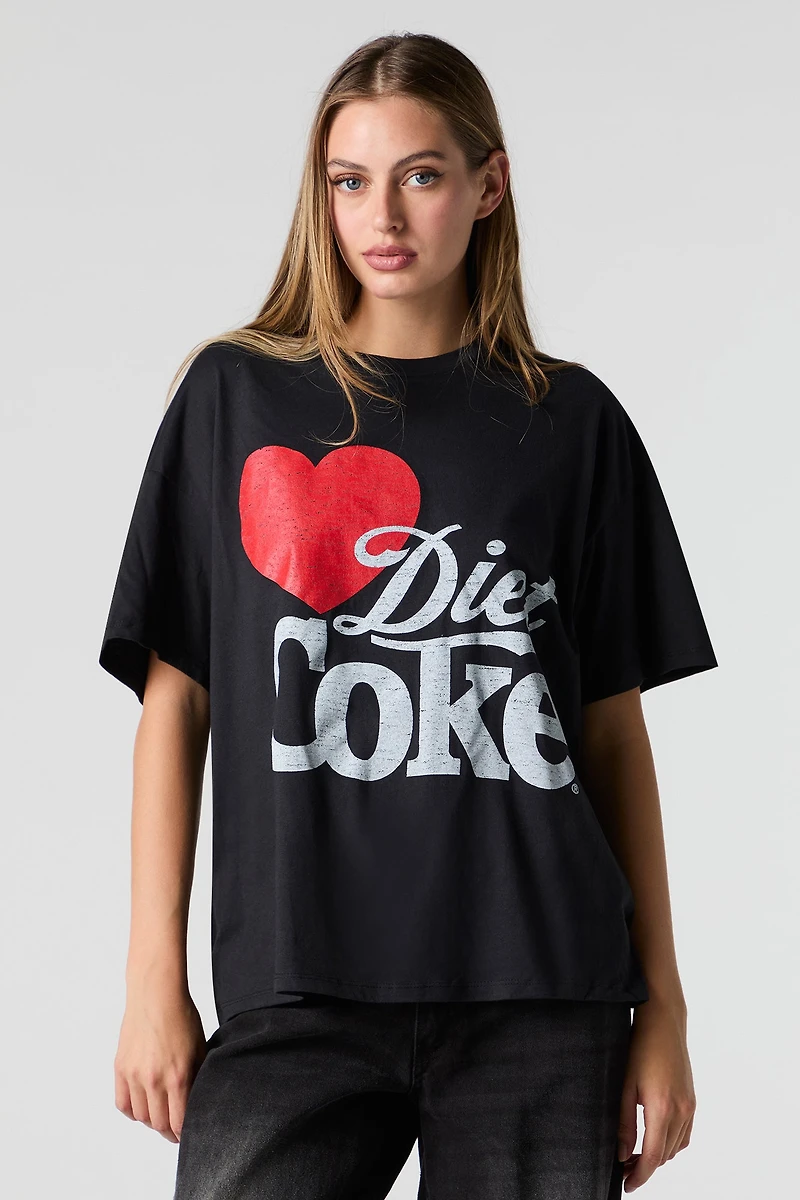 T-shirt de coupe garçonne à imprimé Diet Coke