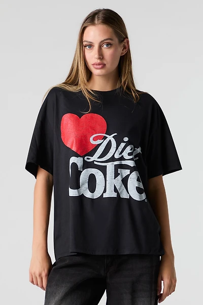 T-shirt de coupe garçonne à imprimé Diet Coke