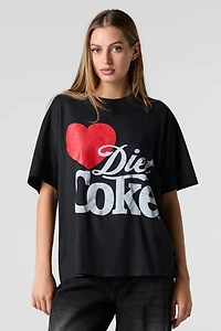 T-shirt de coupe garçonne à imprimé Diet Coke