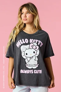 Hello Kitty® Graphic Washed Boyfriend T-Shirt