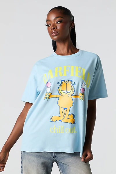 T-shirt de coupe garçonne à imprimé Garfield Chill
