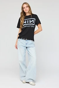 T-shirt de coupe garçonne à imprimé Nine Inch Nails