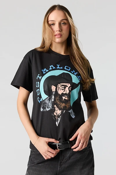 T-shirt de coupe garçonne à imprimé Post Malone