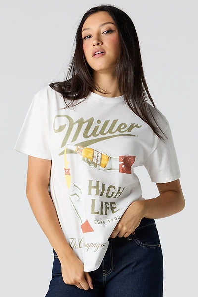Miller High Life Graphic Boyfriend T-Shirt