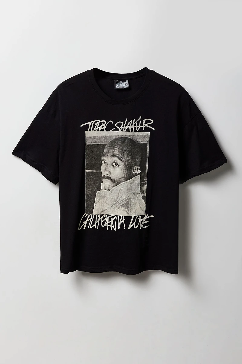 T-shirt coupe garçonne à imprimé Tupac Cali Love
