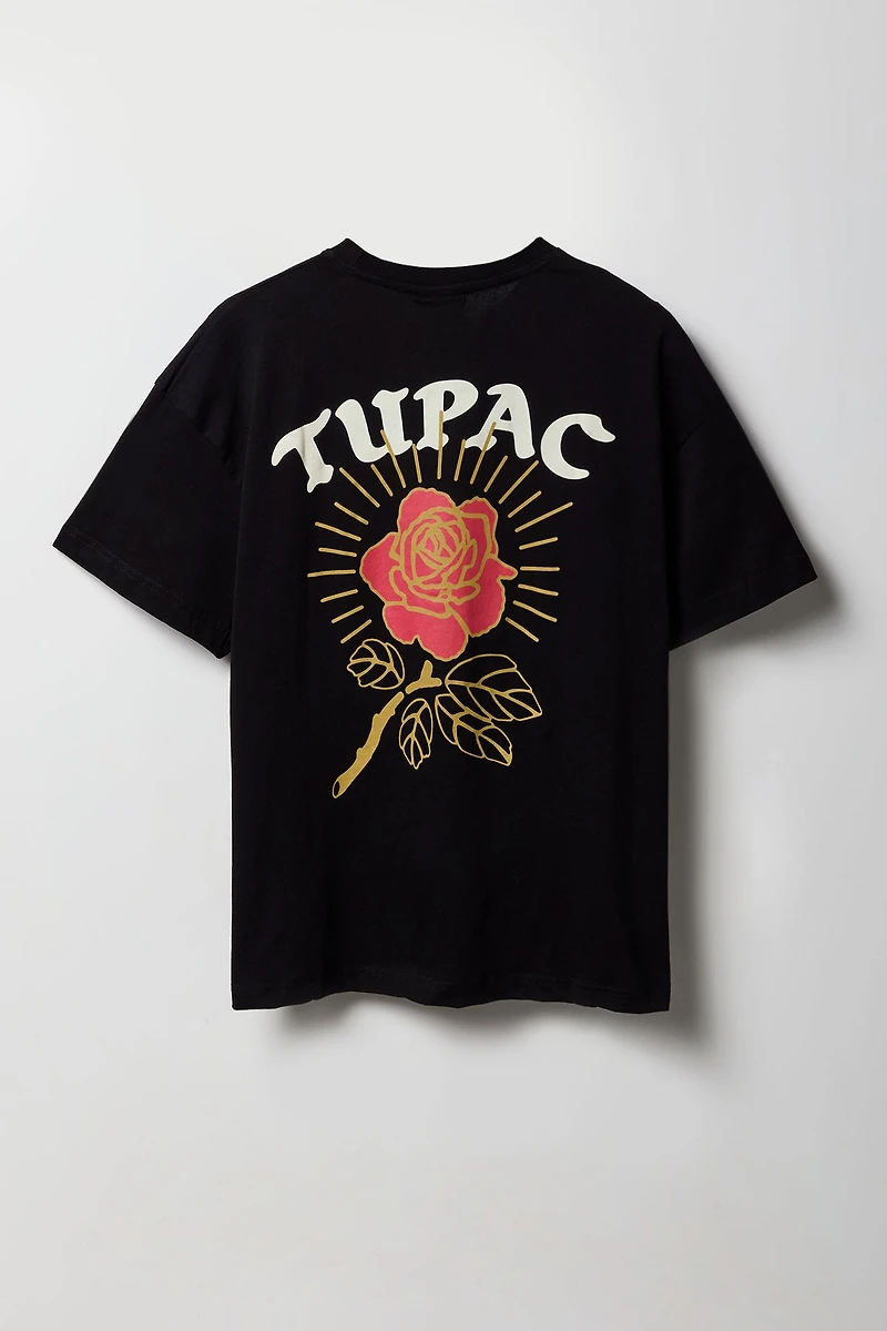 T-shirt coupe garçonne à imprimé Tupac Shakur