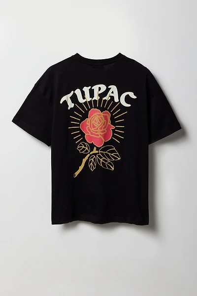 T-shirt coupe garçonne à imprimé Tupac Shakur