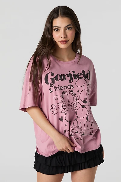 T-shirt coupe garçonne à imprimé Garfield & Friends