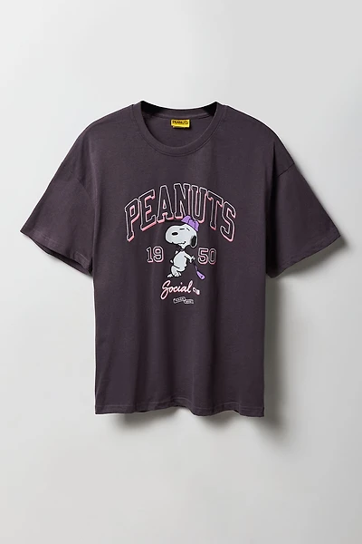 T-shirt coupe garçonne à imprimé Peanuts Baseball