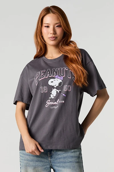 Peanuts Baseball Graphic Boyfriend T-Shirt