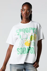 T-shirt de coupe garçonne à imprimé Snoopy Soda