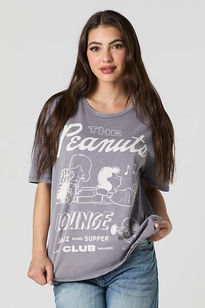 T-shirt coupe garçonne à imprimé The Peanuts Lounge