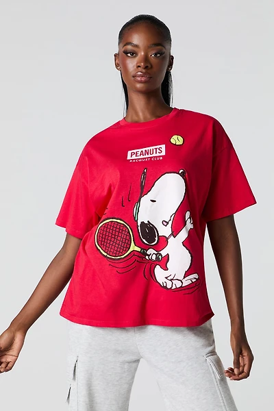 T-shirt de coupe garçonne à imprimé Peanuts