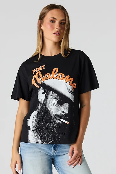 T-shirt de coupe garçonne à imprimé Post Malone