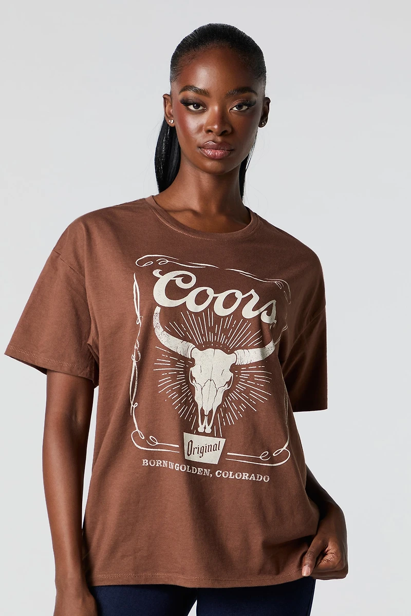 T-shirt de coupe garçonne à imprimé Coors