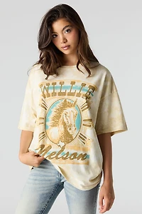 Oversized Willie Nelson Graphic Washed T-Shirt