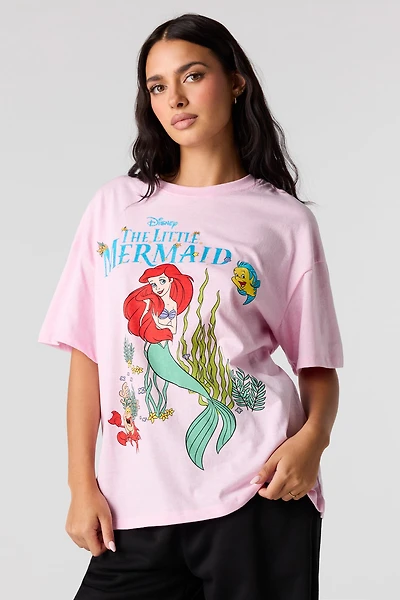 T-shirt de coupe garçonne à imprimé The Little Mermaid