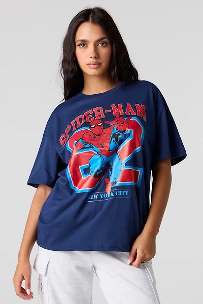 T-shirt de coupe garçonne à imprimé Spider-Man