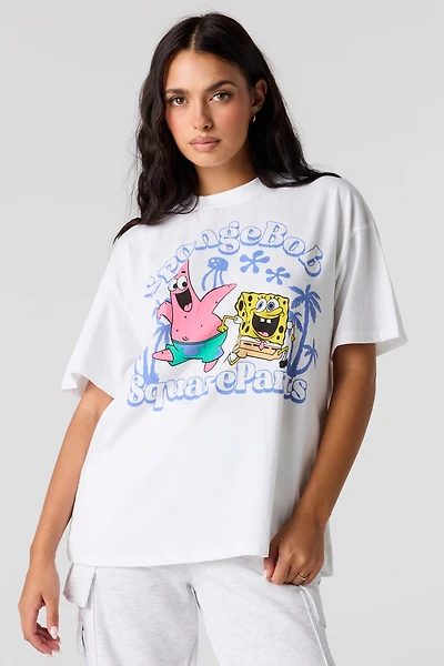 T-shirt de coupe garçonne à imprimé SpongeBob