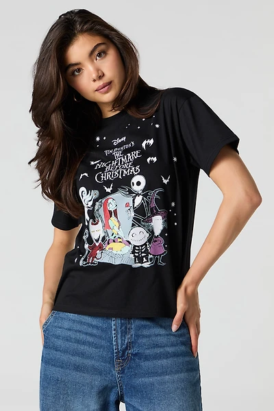 T-shirt de coupe garçonne à imprimé Nightmare Before Christmas