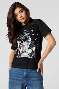 T-shirt de coupe garçonne à imprimé Nightmare Before Christmas