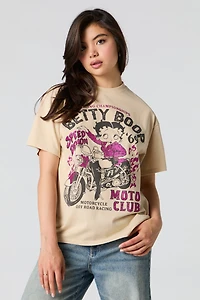 T-shirt coupe garçonne à imprimé Betty Boop Moto Club
