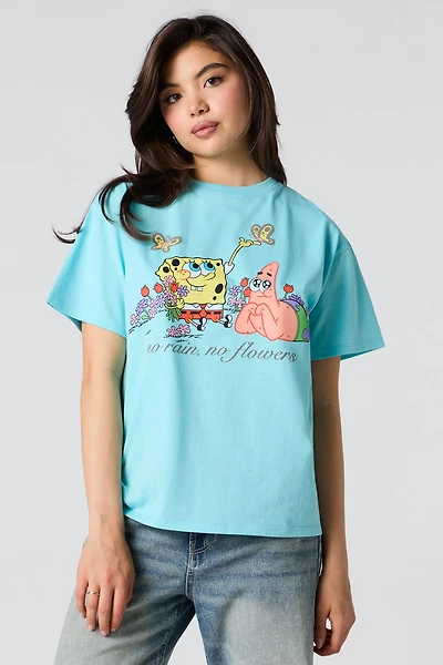 T-shirt coupe garçonne à imprimé SpongeBob & Patrick