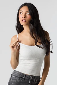 Ribbed Scoop Neck Cami with Built-in Cups