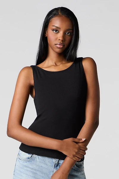 Ribbed Scoop Neck Tank