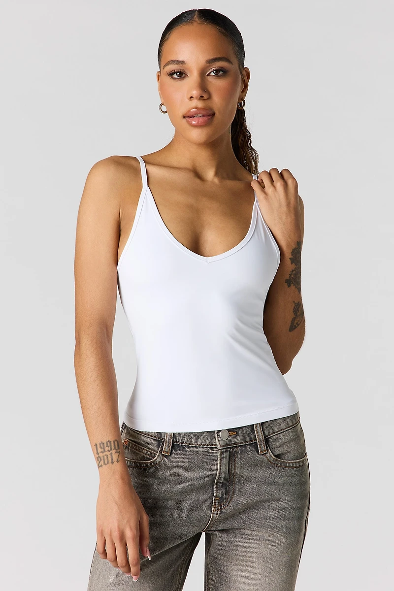 Camisole profilée en coton lourd de luxe avec encolure déagée