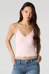 Seamless Lace Trim Cami