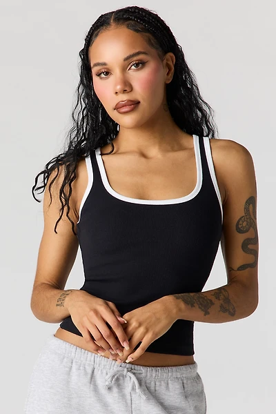 Ribbed Contrast Classic Tank