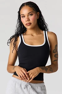 Ribbed Contrast Classic Tank
