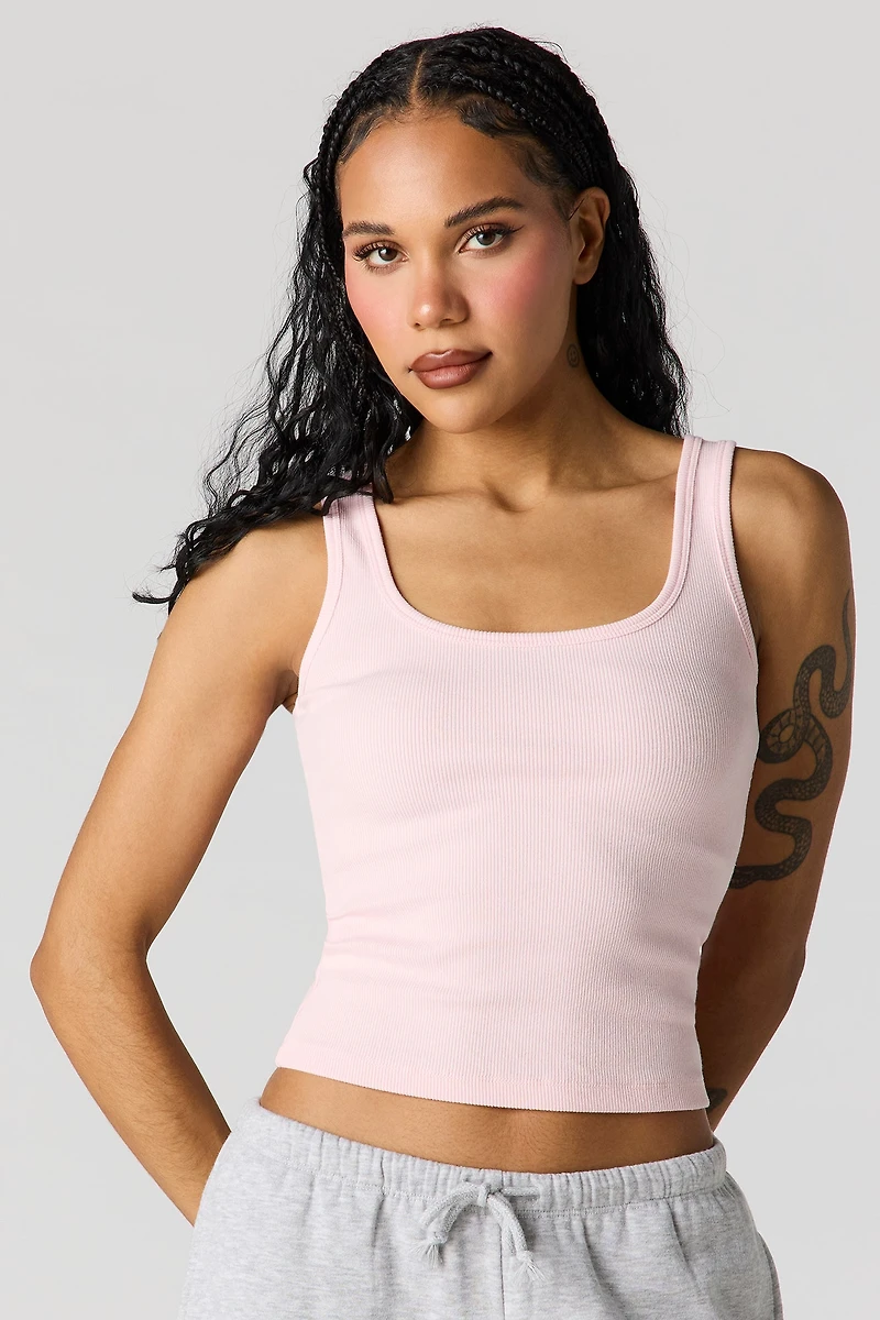 Ribbed Contrast Classic Tank