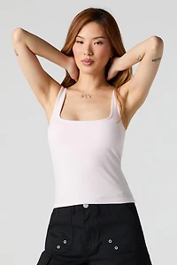 Square Neck Tank with Built-In Bra Cups
