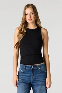 Ribbed High Neck Tank