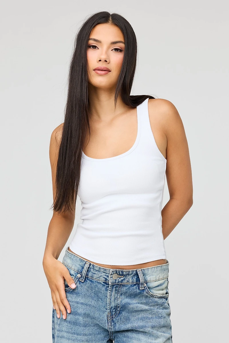 Débardeur côtelé avec soutien-gorge intégré