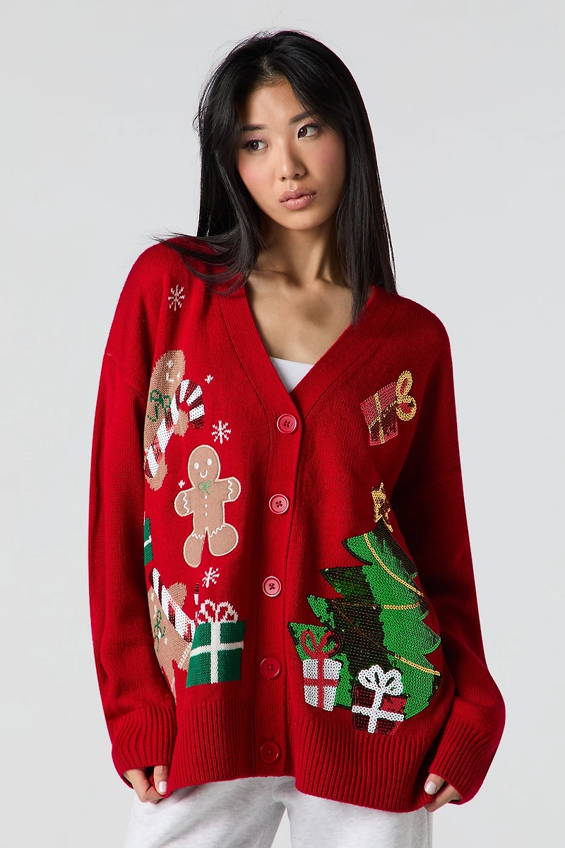 Sequin Christmas Cardigan