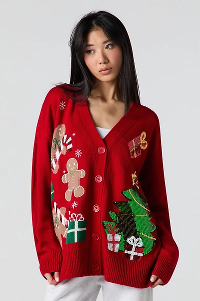 Sequin Christmas Cardigan
